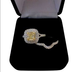 2.79 ctw Yellow Diamond Ring Set with Appraisal
